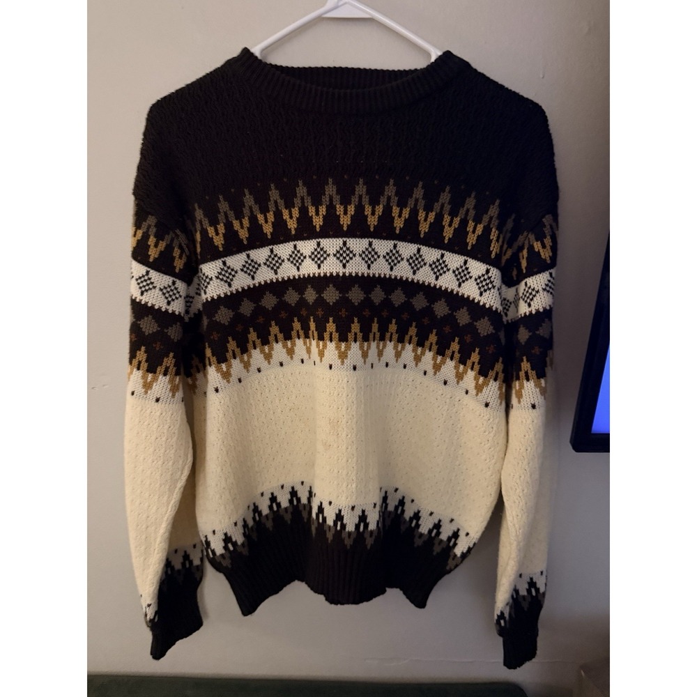 Vintage 90s Retro McGregor Grandpa Sweater Mens L Long Sleeve Fair Aisle Acrylic